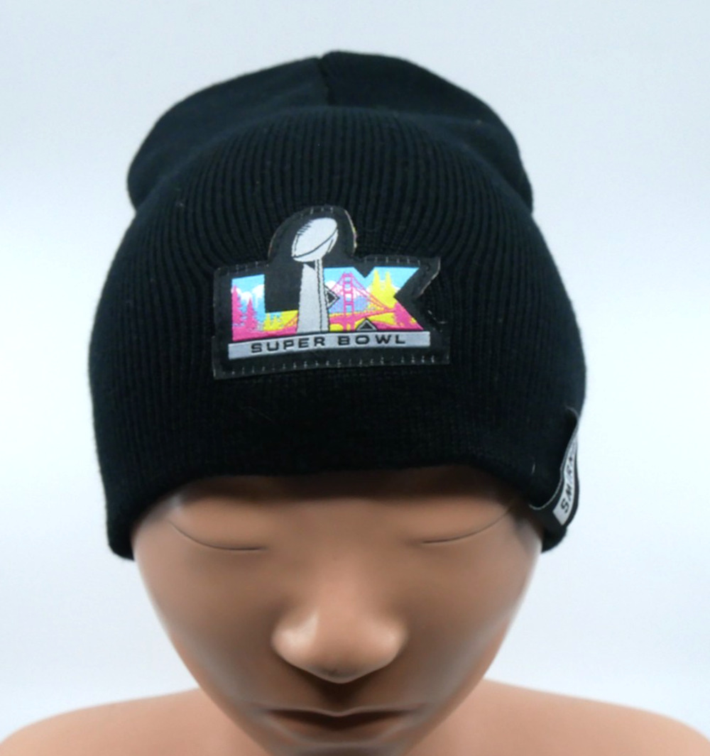 Super Bowl LX Black Beanie With Smirnoff Stitched Patch